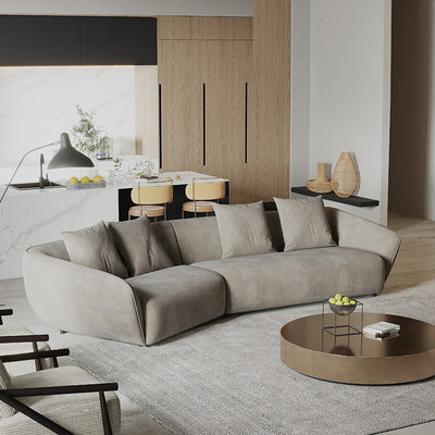 Pozzallo Grey Lint Sofa 86.61"D