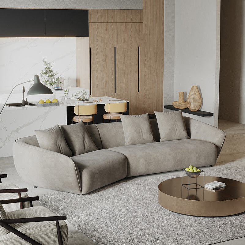 Pozzallo Grey Lint Sofa 86.61"D