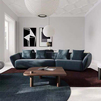 Pozzallo Grey Lint Sofa 86.61"D