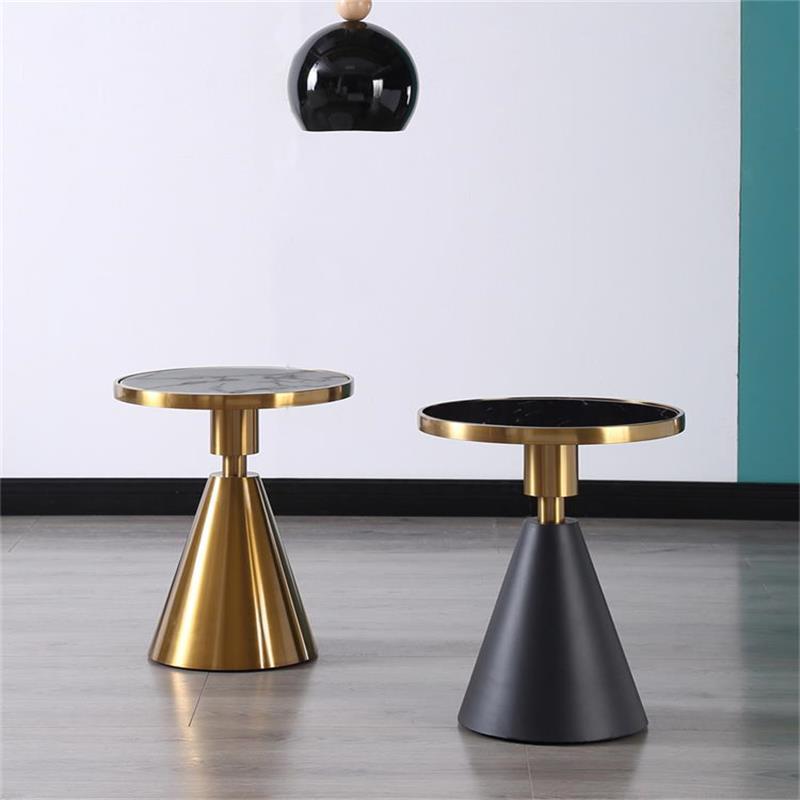 Liguria Gold Marble Side Table 19.69"D