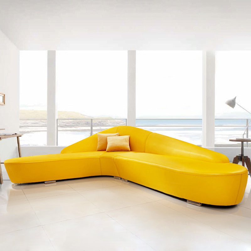 Lecce Stain Resistant Leather Sofa 120.47"D (without Pillows)