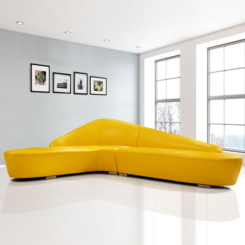 Lecce Stain Resistant Leather Sofa 120.47"D (without Pillows)