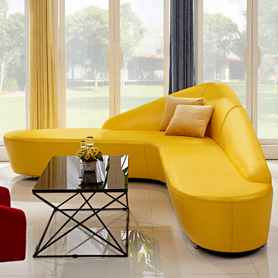 Lecce Stain Resistant Leather Sofa 120.47"D (without Pillows)