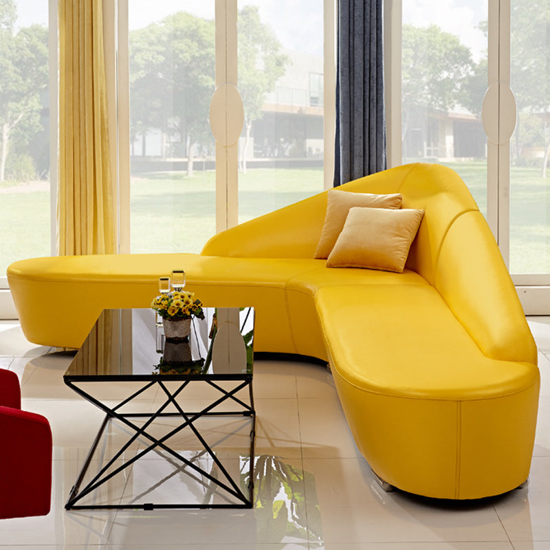 Lecce Stain Resistant Leather Sofa 120.47"D (without Pillows)