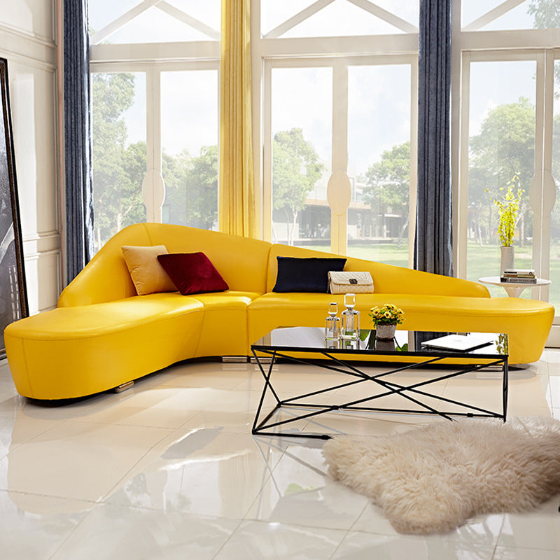 Lecce Stain Resistant Leather Sofa 120.47"D (without Pillows)