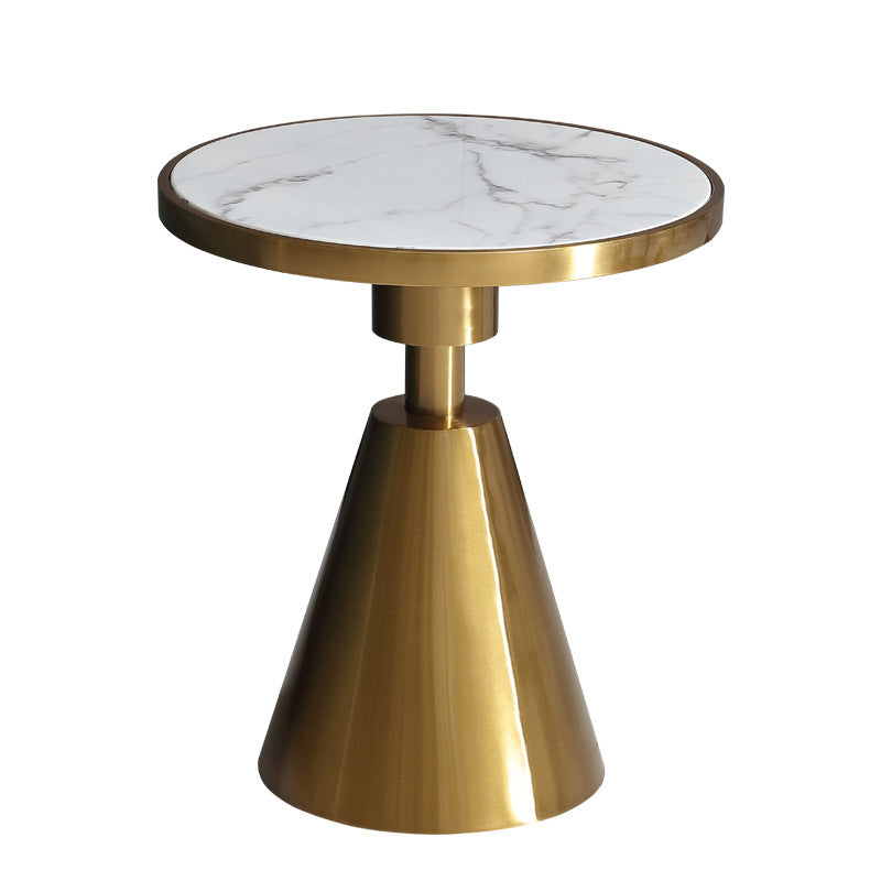 Liguria Gold Marble Side Table 19.69"D
