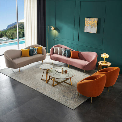 Cuneo Pink Lint Sofa 85.04"D