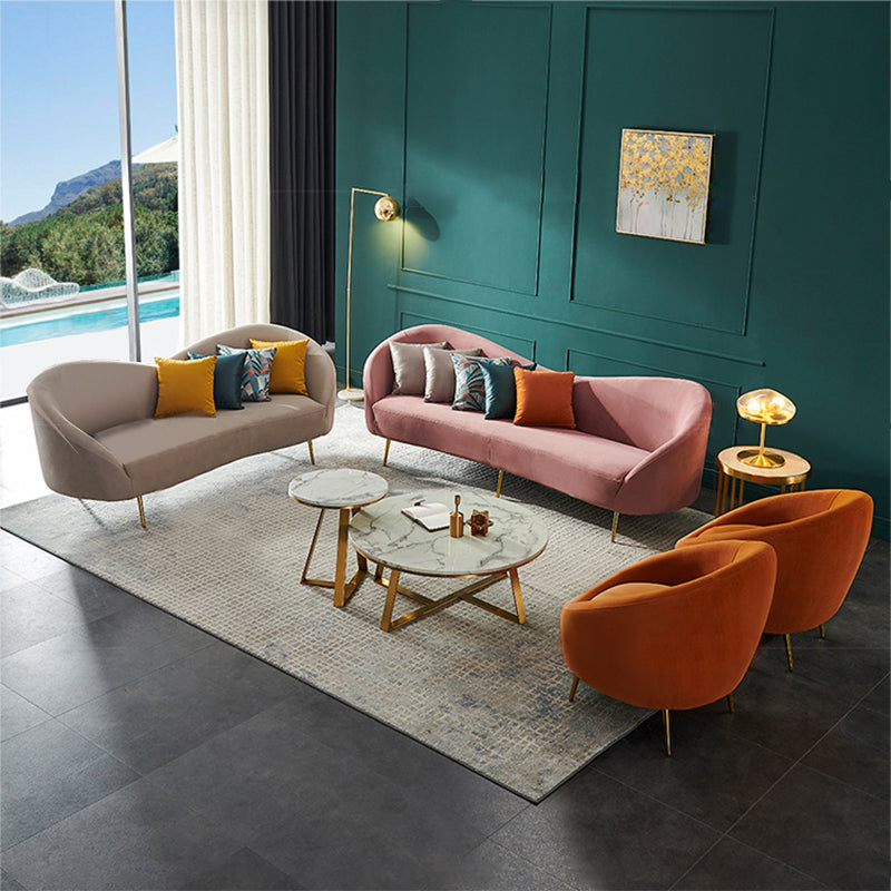 Cuneo Pink Lint Sofa 85.04"D