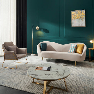 Cuneo Pink Lint Sofa 85.04"D
