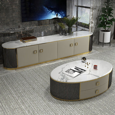 Chivasso Marble TV Stand 78.74"D
