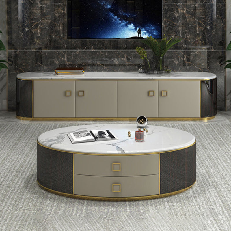 Chivasso Marble TV Stand 78.74"D