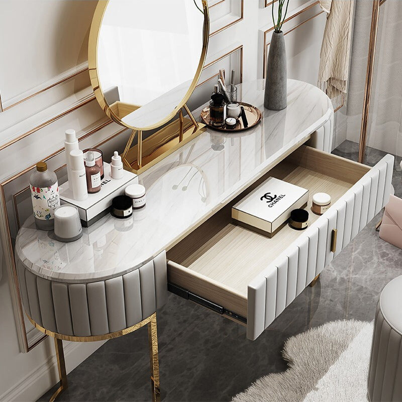 Turin Modern Leather Makeup Vanities 47.24"D