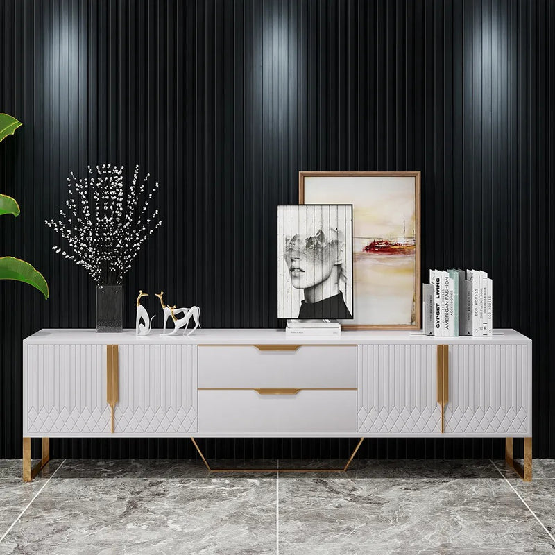 Chivasso Black MDF TV Stand 78.74"D