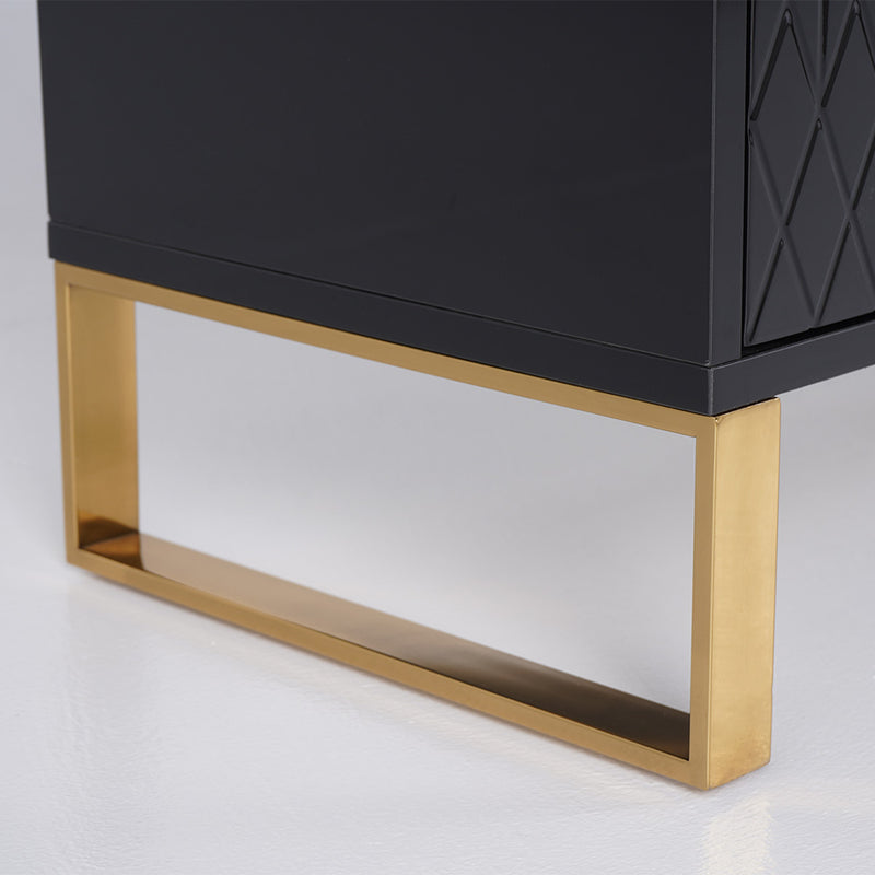 Chivasso Black MDF TV Stand 78.74"D