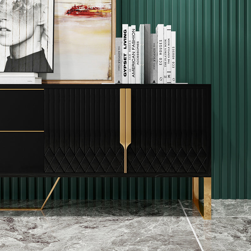 Chivasso Black MDF TV Stand 78.74"D