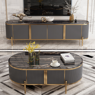 Bergamo Black Slate Coffee Table 51.18"D