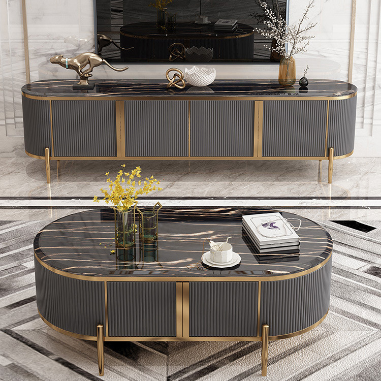 Bergamo Black Slate Coffee Table 51.18"D