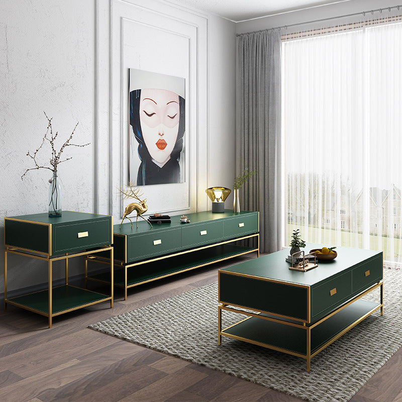Chivasso Green PU TV Stand 70.86"D