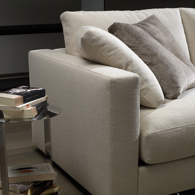 Cosenza Beige Cotton and Linen Sofa 82.67"D (without pillows)