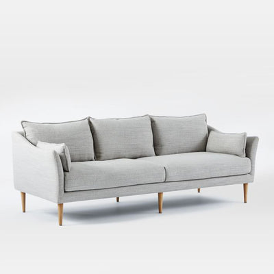 Cosenza Grey Cotton and Linen Sofa 66.93"D