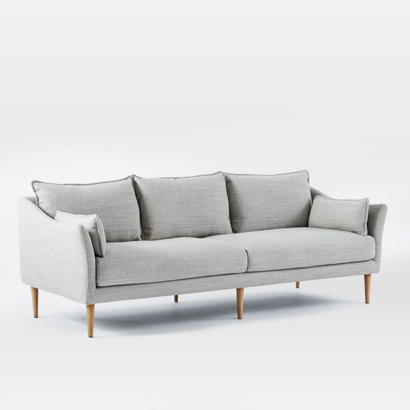 Cosenza Grey Cotton and Linen Sofa 66.93"D
