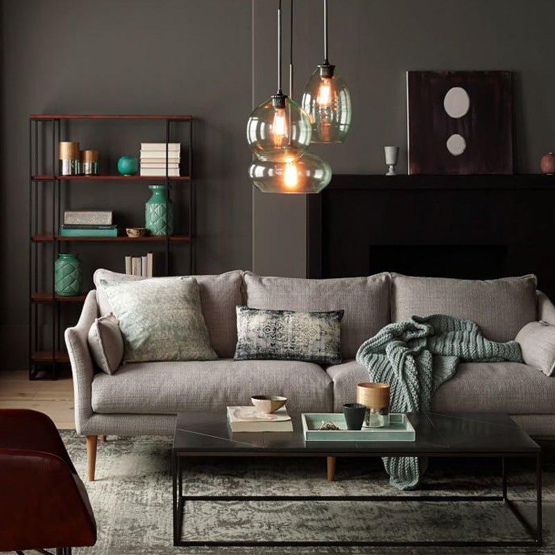Cosenza Grey Cotton and Linen Sofa 66.93"D