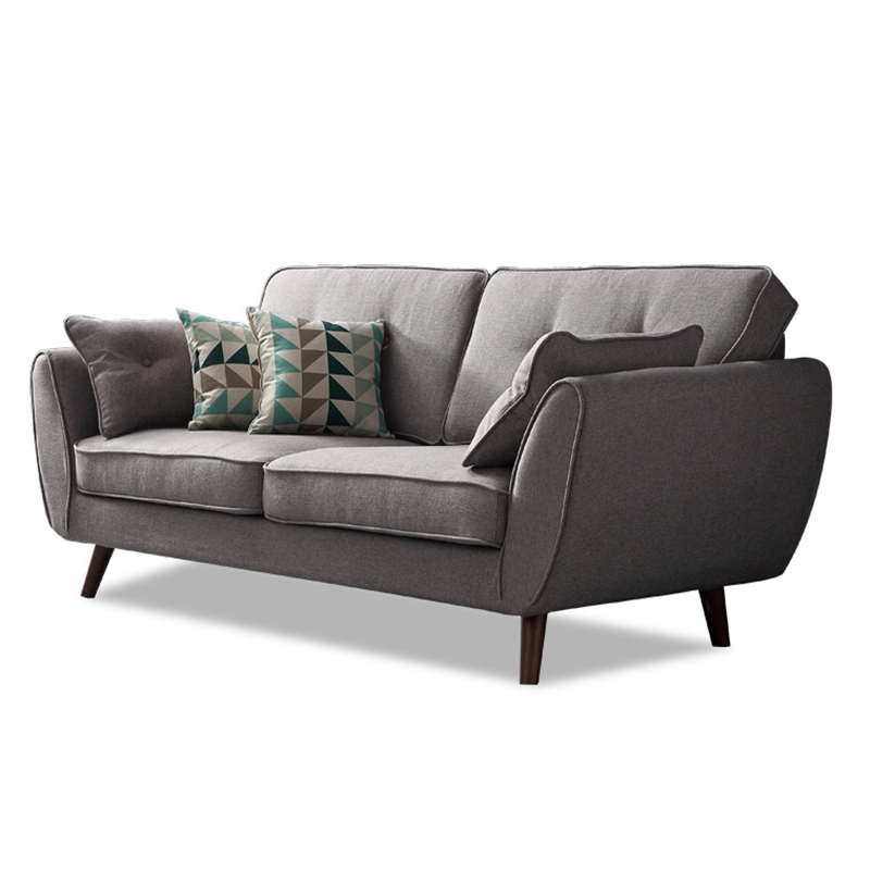 Cosenza Grey Cotton and Linen Sofa 63.38"D （Without Pillows）