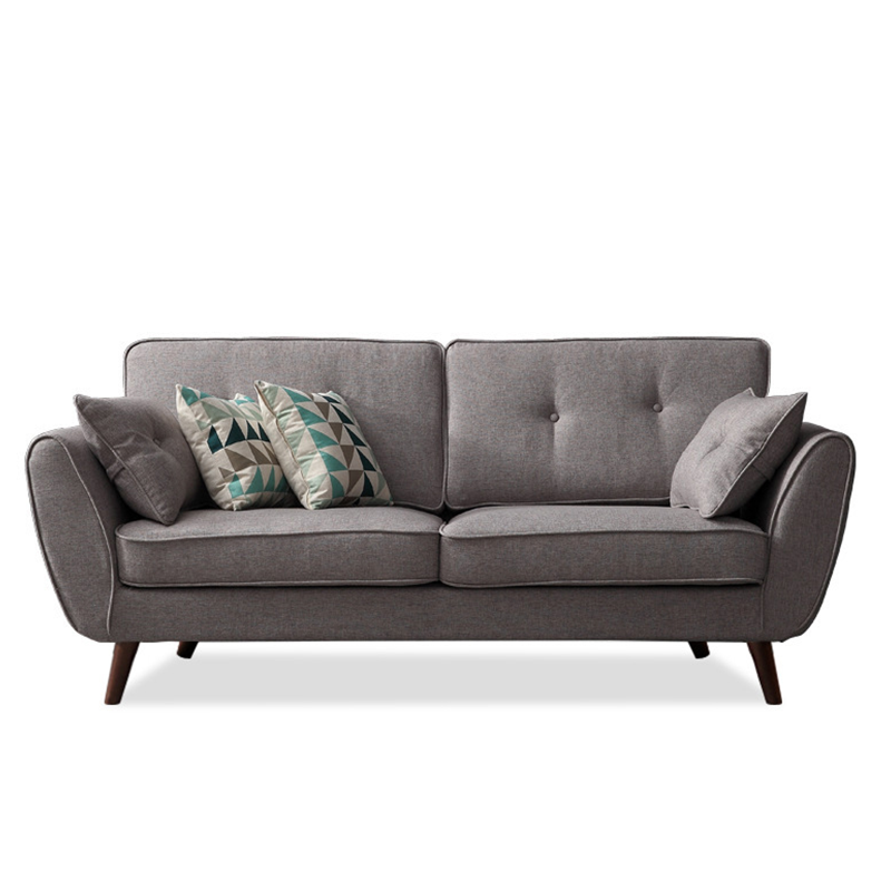 Cosenza Grey Cotton and Linen Sofa 63.38"D （Without Pillows）