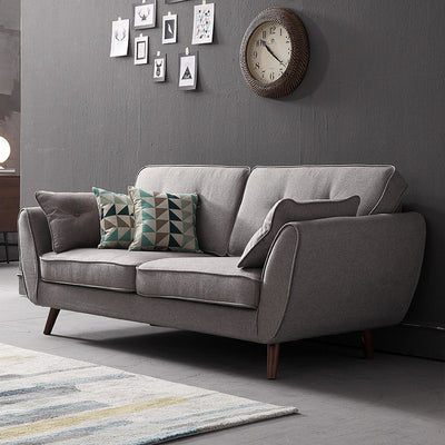 Cosenza Grey Cotton and Linen Sofa 63.38"D （Without Pillows）
