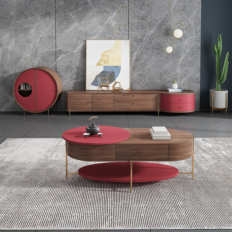 Gaeta Red Solid Wood TV Stand 78.74"D