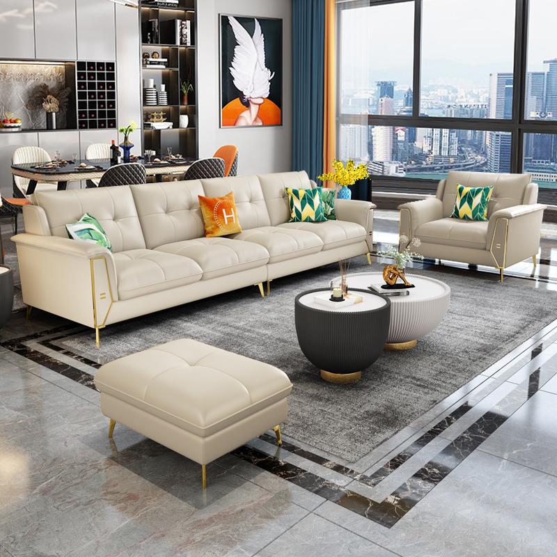 Forli Beige Microfiber Leather Sectionals 64.96"