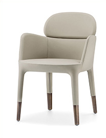 Portorosa Khaki PU Leather Dining Chairs 23.03"D