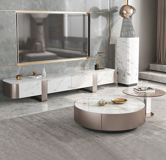 Segrate Slate Coffee Table 23.62"D+35.43"D
