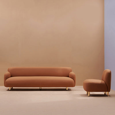 Cornuda Orange Technology Cloth Sofa 82.67"D