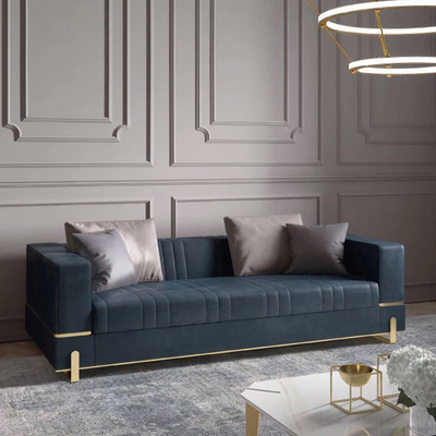 Lanciano Blue Lint Sofa 86.61"D(Without Pillows)