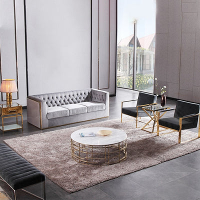 Lecce Velvet Sofa 86.61"D