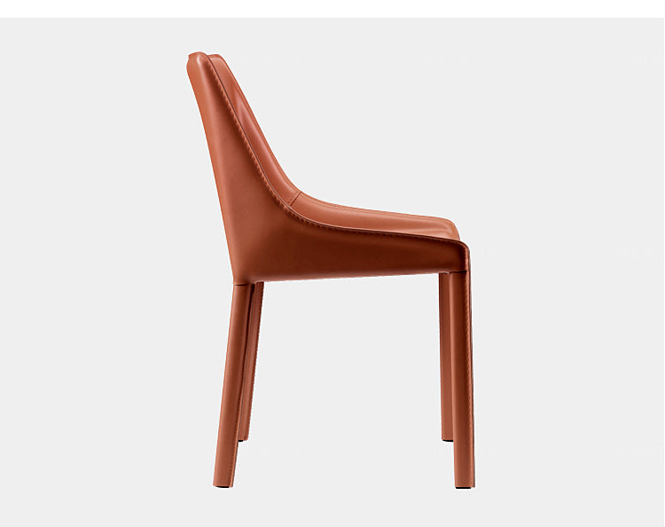 Oristano Orange Leather Dining Chairs 20.07"D (with 2 chairs)