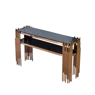 Sant'Antimo Black and Gold Marble Console Table 47.24"D