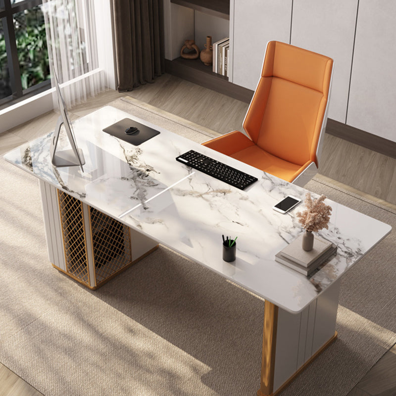 Cefalu White Slate Desk 55.12"D