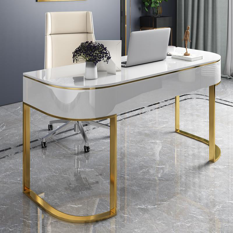 Vicenza White Marble Desk 47.24"D