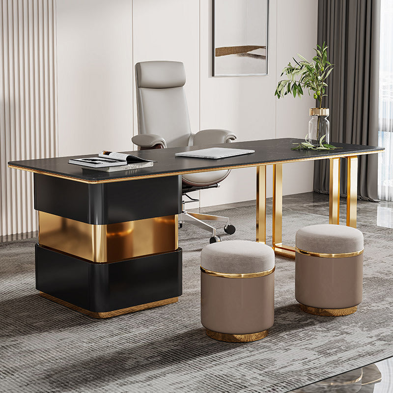 Itri Black Slate Desk 55.12"D