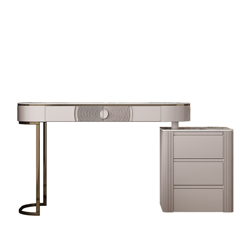 Gallarate Beige Slate Makeup Vanity 39.37"D+15.74"D