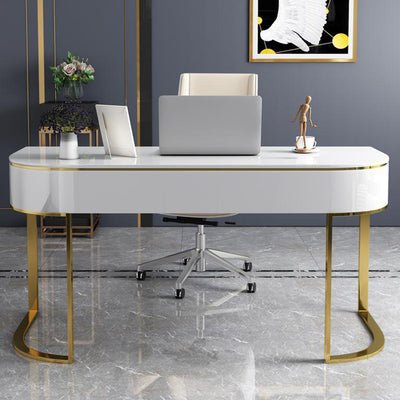 Vicenza White Marble Desk 47.24"D