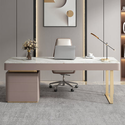 Caltanissett White Slate Desk 55.12"D