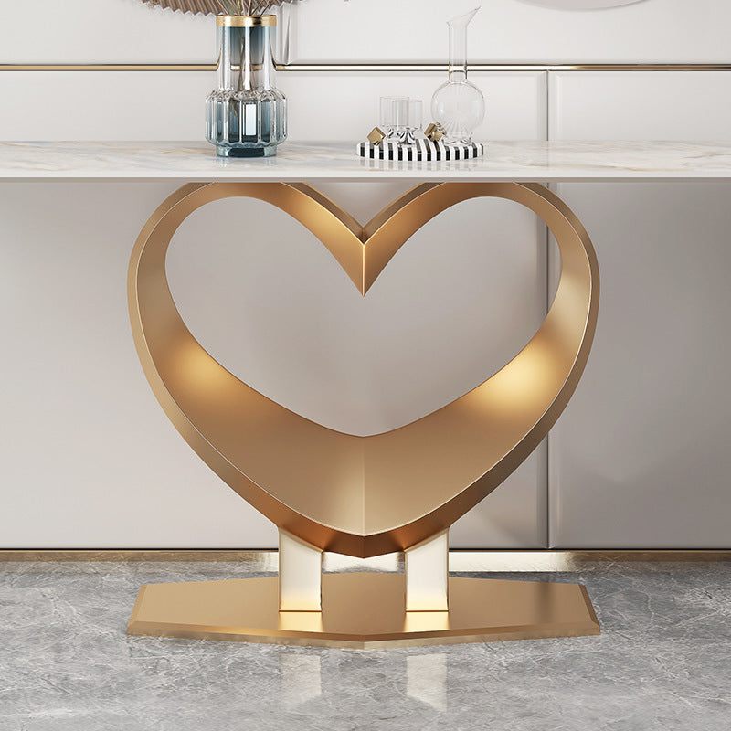 Iglesias White and Gold Slate Console Table 47.24"D