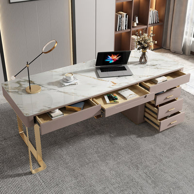 Caltanissett White Slate Desk 55.12"D