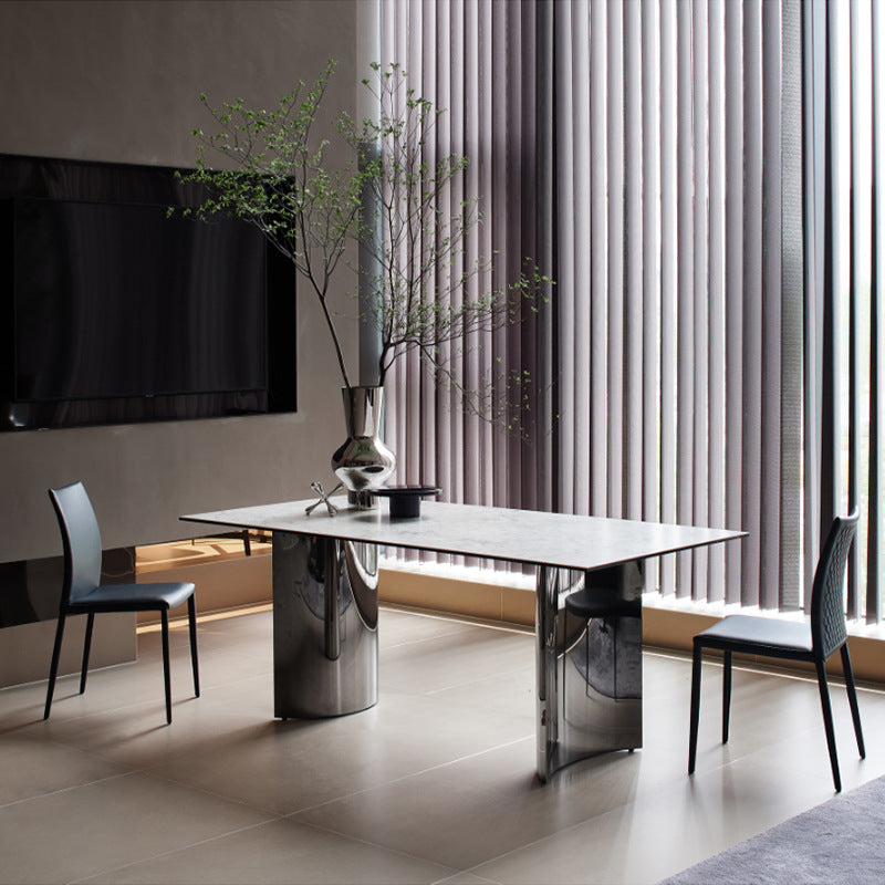 Cervia White Slate Dining Table 70.87"D