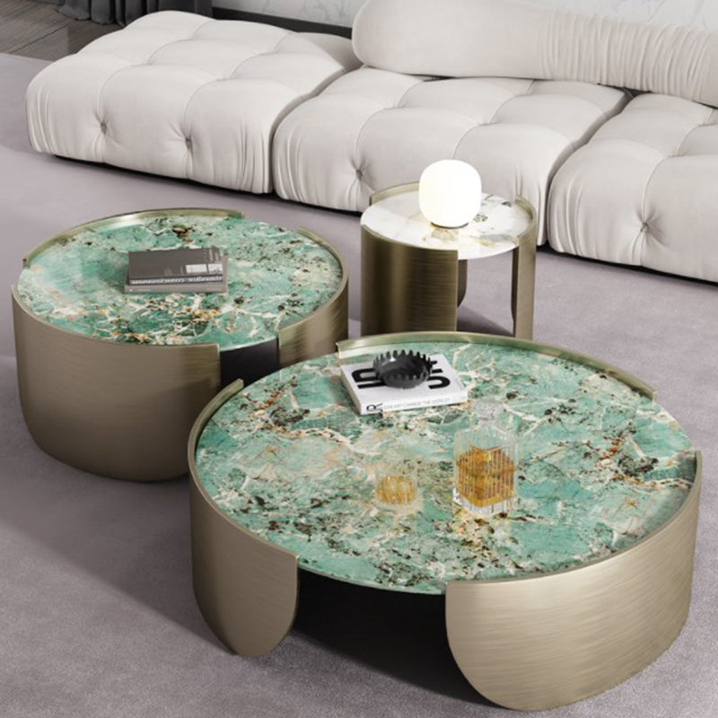 Bergamo Emerald Slate Tea Table 17.72"D