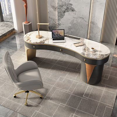 Imola Orange and Grey Slate Desk 62.99"D
