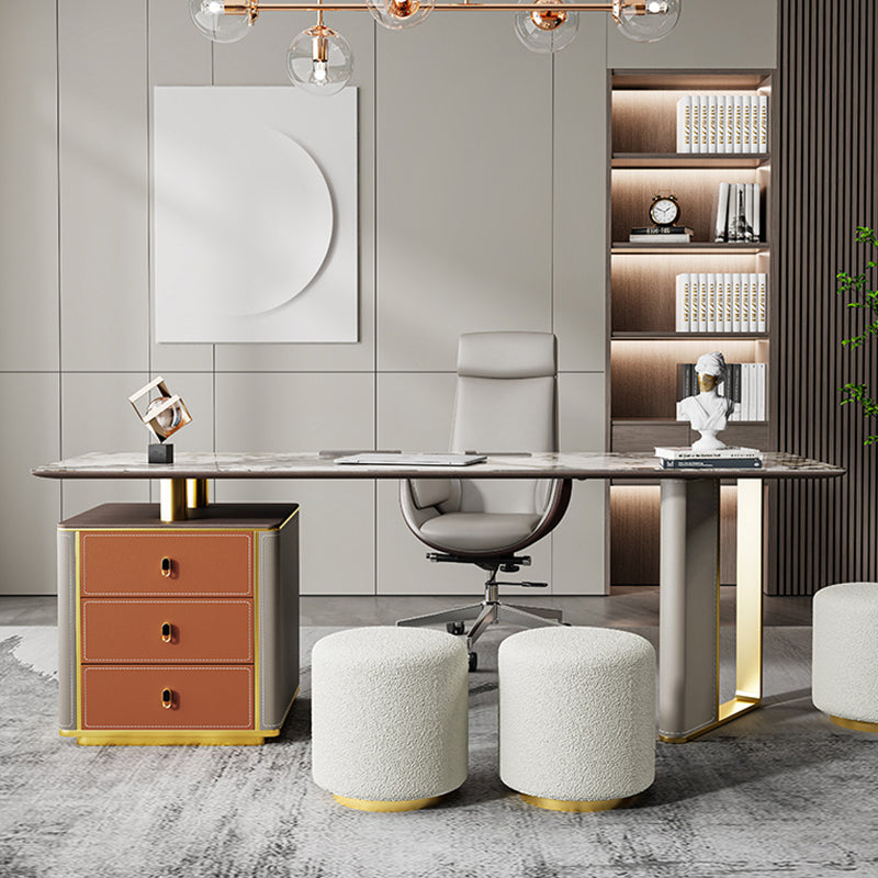 Imola Orange Slate Desk 55.12"D